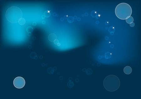 Heart consists from sparkling bubbles on blueのイラスト素材