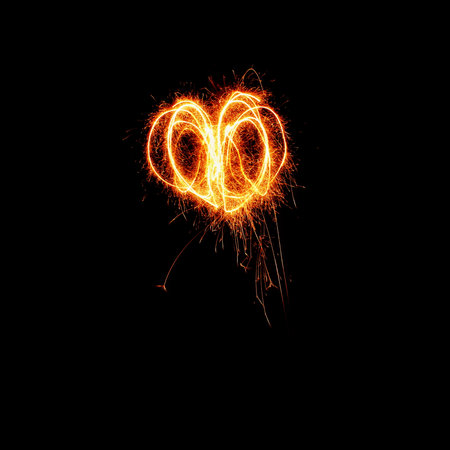 Fire heartの写真素材