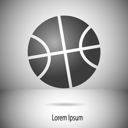 basketball Illustration with grey backgroundのイラスト素材