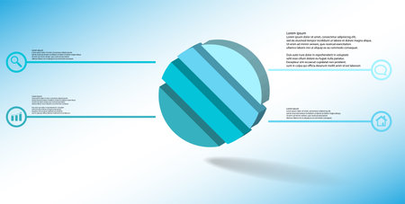 3D illustration infographic template with embossed triangle divided to five partsのイラスト素材