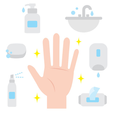 ways to keep hand clean. hand hygieneのイラスト素材
