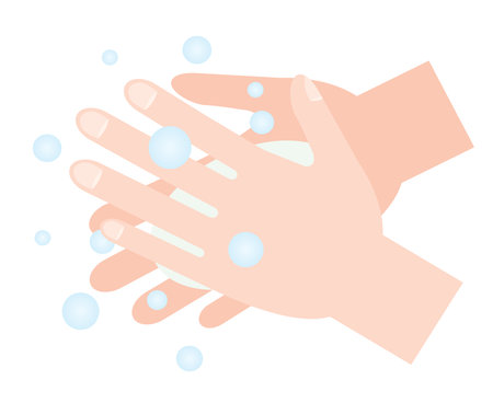 washing hands with soapのイラスト素材