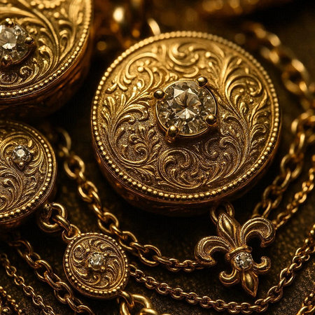 jewelry and luxury concept - close up of gold jewellery