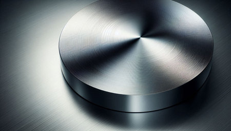 Stainless steel plate with circular metal texture. 3d rendering