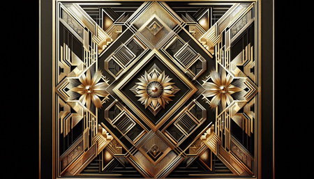 Luxury metal background with ornament. Computer generated 3D photo rendering.