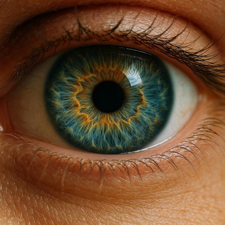 A close-up of an eye with a beautiful iris.