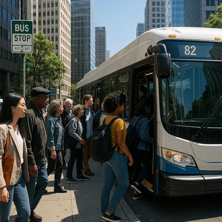 People waiting for a bus in NYC