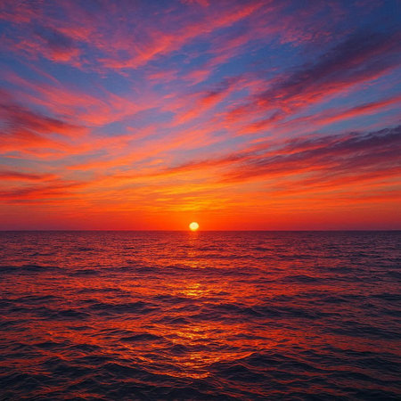 Sunset over the sea. Beautiful seascape. Sunset over the sea.