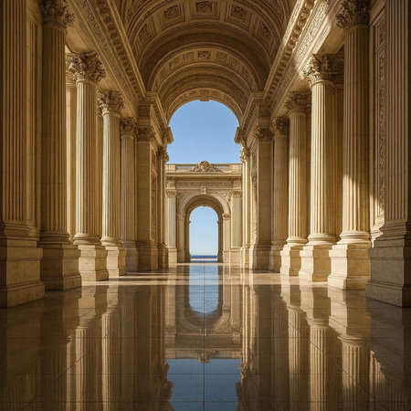 The Colonnade of the Palace of Fine Arts in Paris, France
