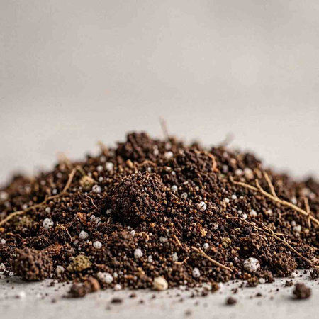 Pile of black pepper on a gray background. Selective focus.