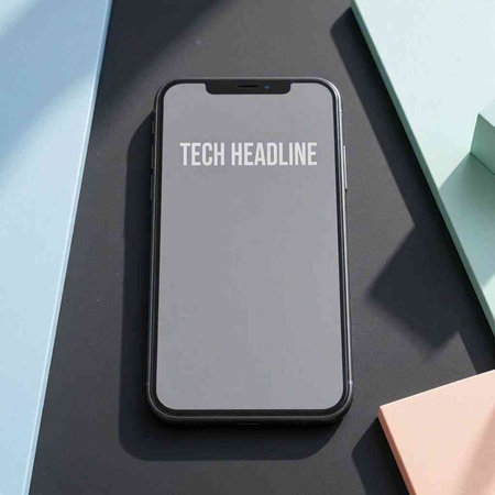 Smartphone with the word technology on the screen. 3d rendering