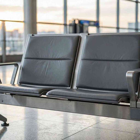 Waiting area in the airport terminal. Empty seats in an airport terminal.