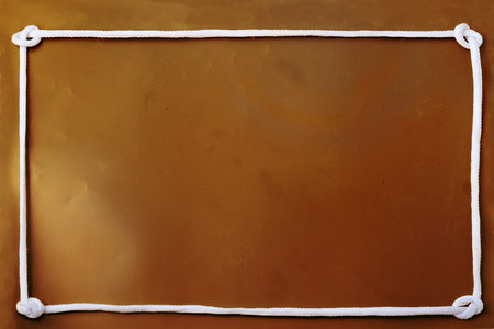 Decorative white knots on brown backgroundの写真素材