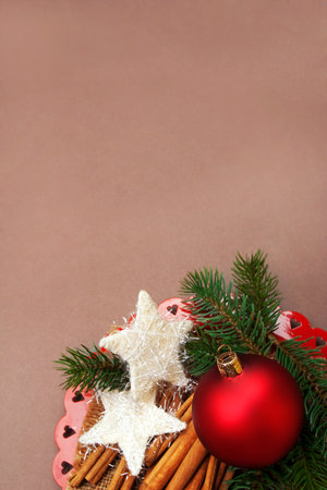 Christmas background with decorations.の写真素材