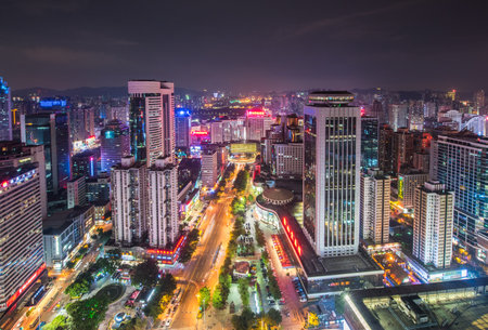 Shenzhen at nightのeditorial素材