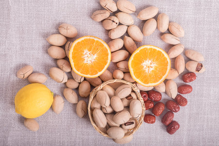 Nuts, jujubeの写真素材