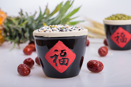 grains and red dateの写真素材