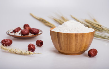 flour and red dateの写真素材