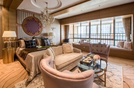 Living room attach with bedroomのeditorial素材