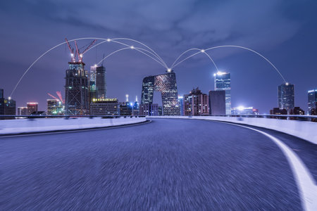 city building night viewのeditorial素材