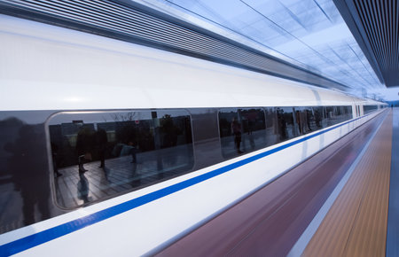 High speed trainのeditorial素材