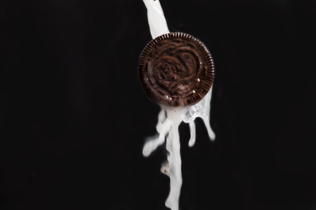 Biscuit with milkの写真素材