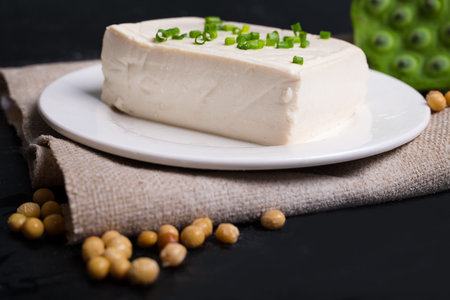 tofu with soybeanの写真素材