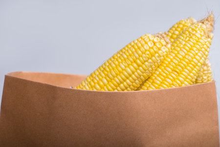 corn in a brown bagの写真素材