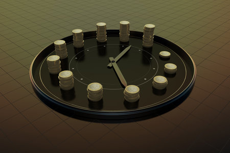 Time and money, represents the precious timeの写真素材