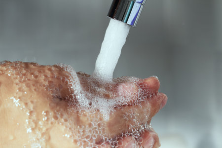 Hand washingの写真素材