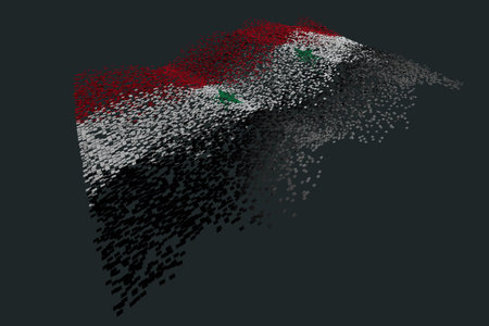 Digital flag, flag wavingの写真素材