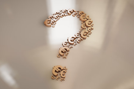 Currency symbol and question mark, questionの写真素材