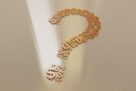 Currency symbol and question mark, questionの写真素材
