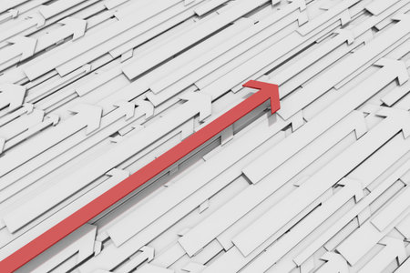 Red arrows, team workの写真素材