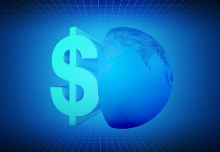 Global finance, financial currency symbolの写真素材