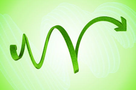 Green spiral arrowの写真素材