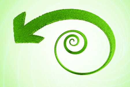 Green spiral arrowの写真素材