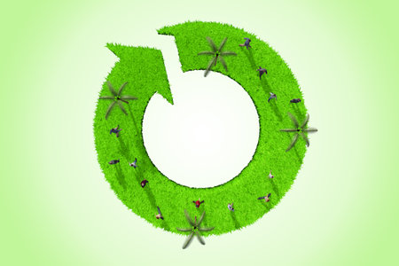 Green arrow aroundの写真素材