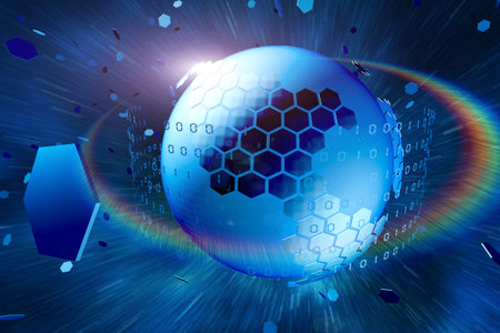 Technology digital earth, global science and technologyの写真素材