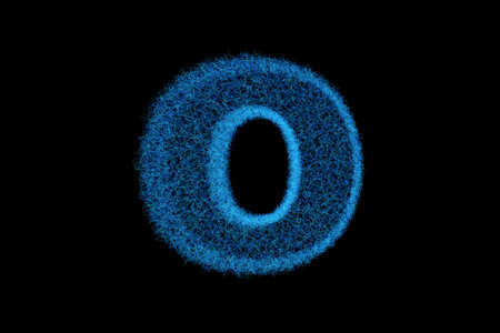 An English alphabet, blue technology line boxの写真素材