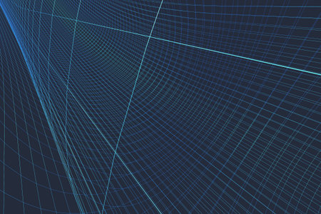 Seamless background of space time frame tunnelの写真素材