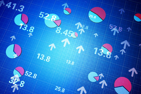 Data arrows and financial data statisticsの写真素材