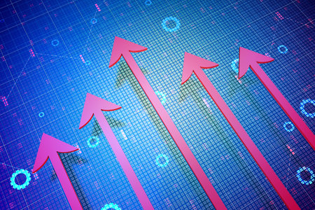 Financial success arrow, economic data statistics