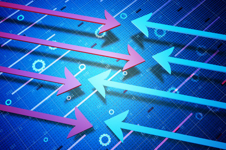 Financial success arrow, economic data statisticsの写真素材
