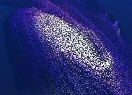 Art styles of polygonal shapes, mountains and valleysの写真素材