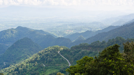 Scenic view of nature on the hill  Ang Khang mountains  Chiang Mai  Thailandの写真素材