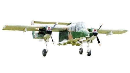 Old combat aircraft isolated on white background with clipping pathsの写真素材