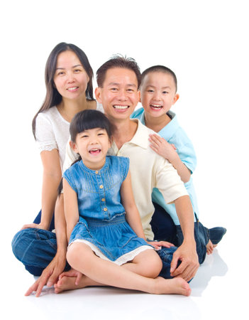 Portrait of asian familyの写真素材