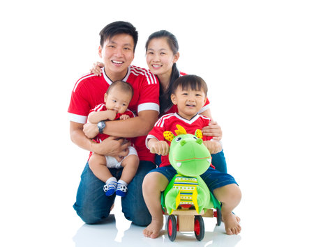 Portrait of asian familyの写真素材