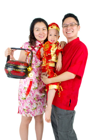 Asian family celebrate chinese new yearの写真素材